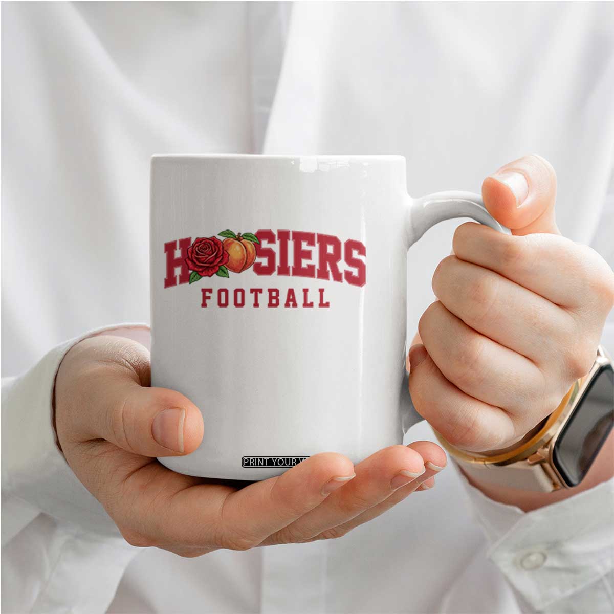 Hoosier State Pride Indiana Rose and Peach Coffee Mug Game Day Sports Pride TS02 Print Your Wear
