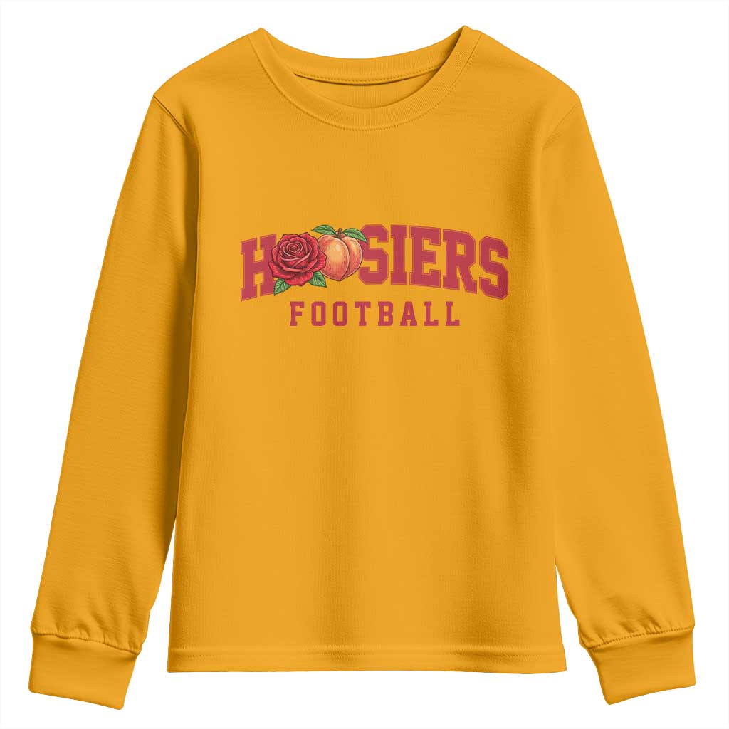 Hoosier State Pride Indiana Rose and Peach Youth Sweatshirt Game Day Sports Pride TS02 Gold Print Your Wear