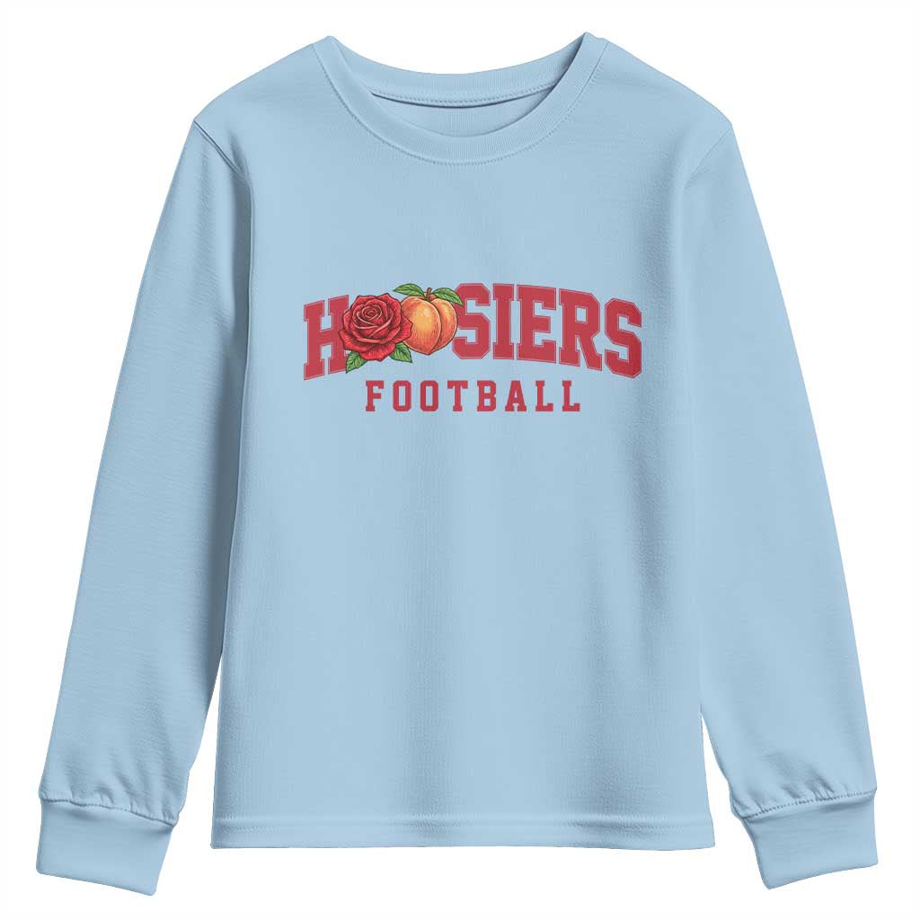 Hoosier State Pride Indiana Rose and Peach Youth Sweatshirt Game Day Sports Pride TS02 Light Blue Print Your Wear