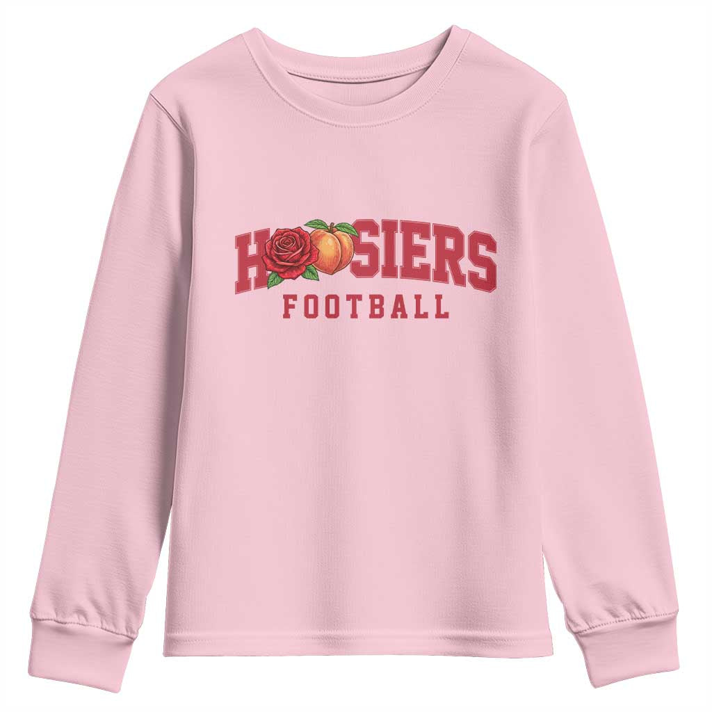 Hoosier State Pride Indiana Rose and Peach Youth Sweatshirt Game Day Sports Pride TS02 Light Pink Print Your Wear