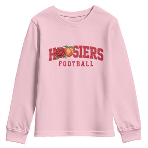 Hoosier State Pride Indiana Rose and Peach Youth Sweatshirt Game Day Sports Pride TS02 Light Pink Print Your Wear