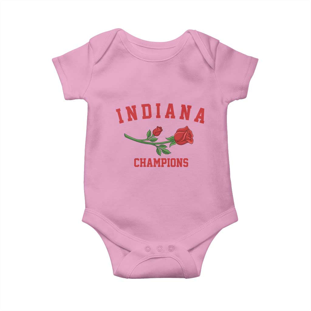 Indiana Champions Rose Hoosier State Graphic Baby Onesie Game Day Sports Pride TS02 Light Pink Print Your Wear