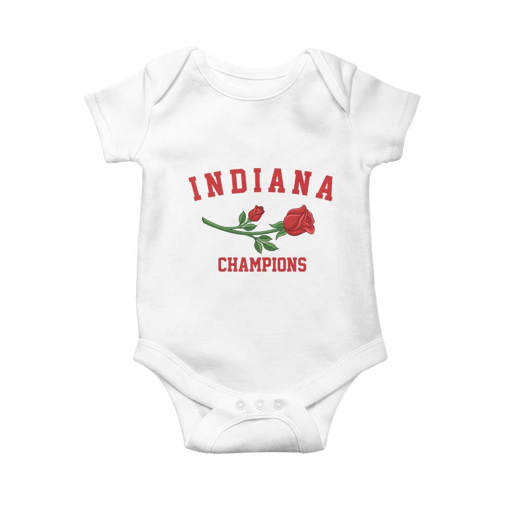 Indiana Champions Rose Hoosier State Graphic Baby Onesie Game Day Sports Pride TS02 White Print Your Wear