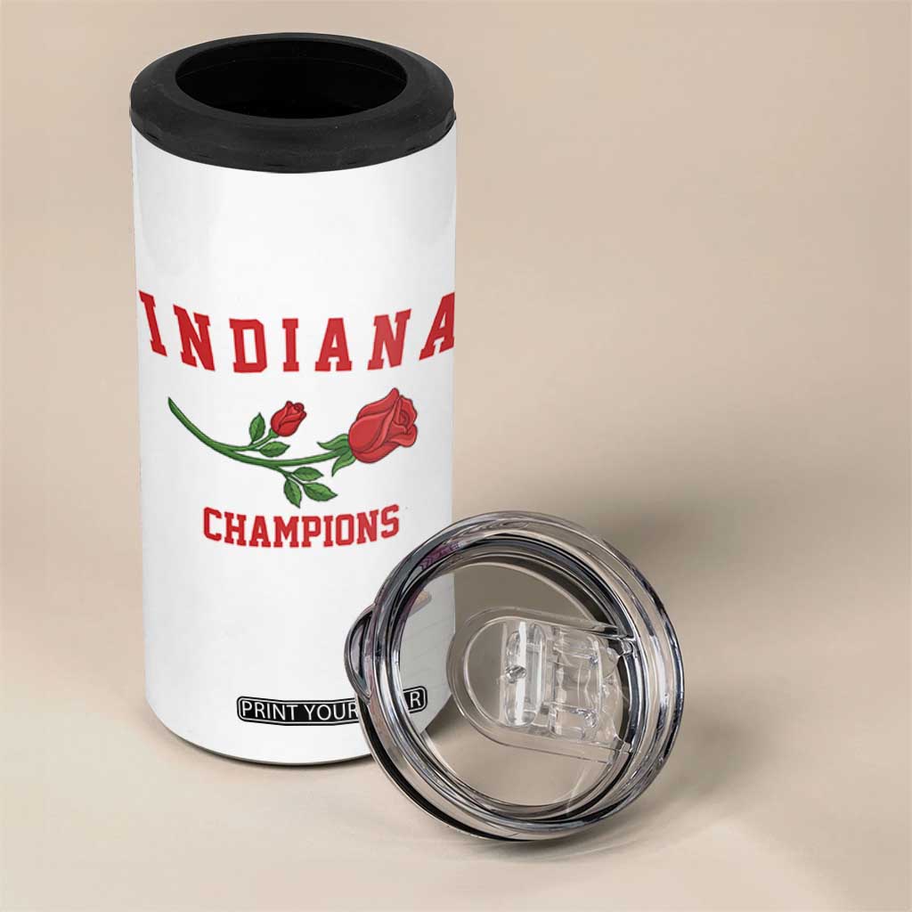 Indiana Champions Rose Hoosier State Graphic 4 in 1 Can Cooler Tumbler Game Day Sports Pride TS02 Print Your Wear