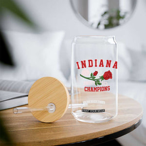Indiana Champions Rose Hoosier State Graphic Glass Can Game Day Sports Pride TS02 Print Your Wear