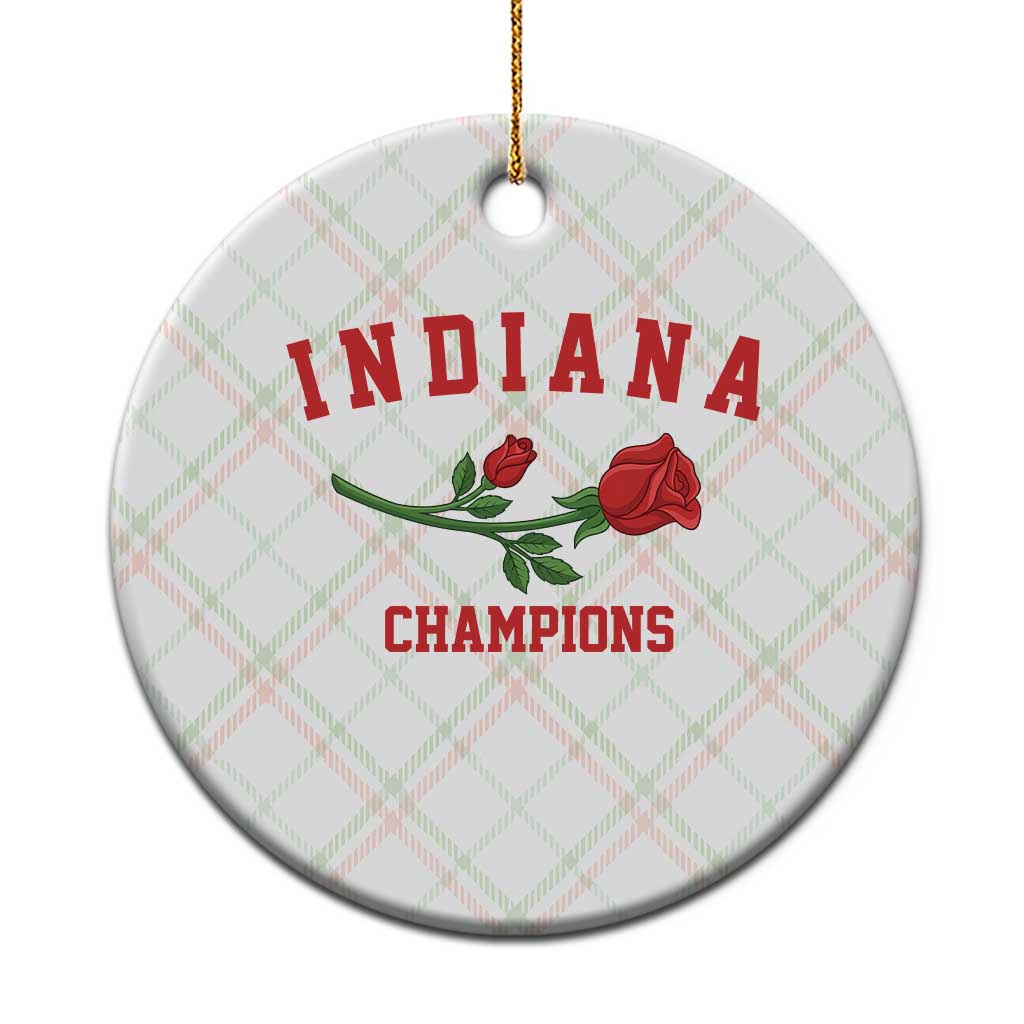 Indiana Champions Rose Hoosier State Graphic Ceramic Ornament Game Day Sports Pride TS02 1pc Christmas Plaid Print Your Wear