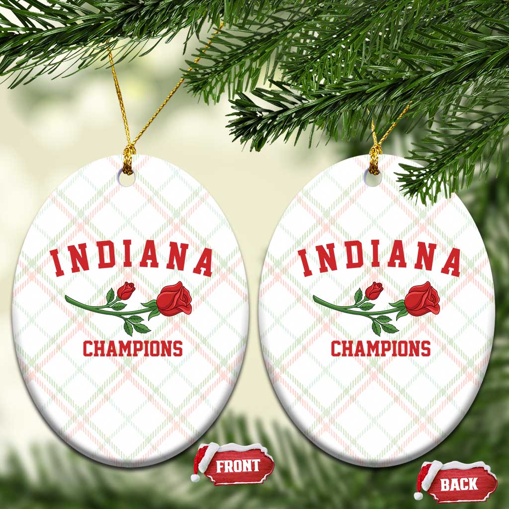 Indiana Champions Rose Hoosier State Graphic Ceramic Ornament Game Day Sports Pride TS02 Print Your Wear