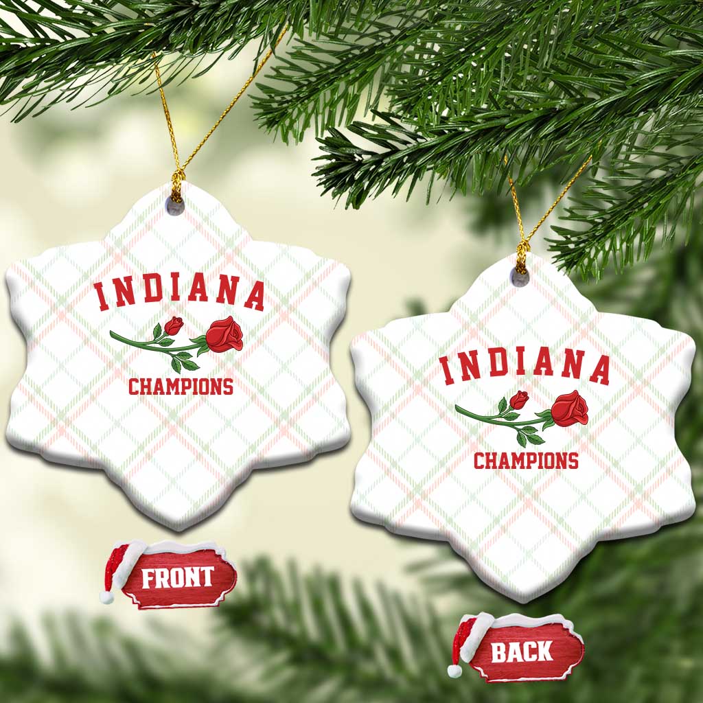 Indiana Champions Rose Hoosier State Graphic Ceramic Ornament Game Day Sports Pride TS02 Print Your Wear