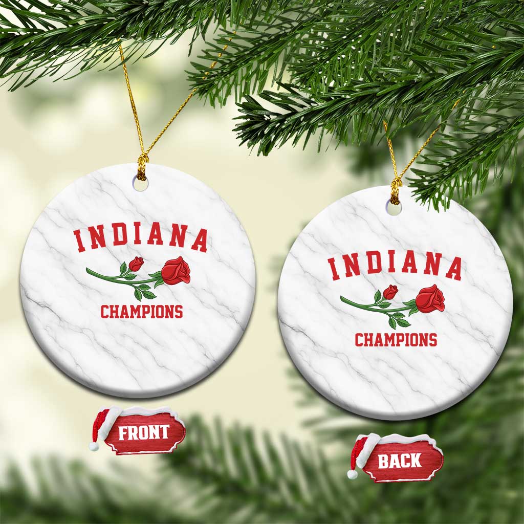 Indiana Champions Rose Hoosier State Graphic Ceramic Ornament Game Day Sports Pride TS02 1pc White Marble Print Your Wear