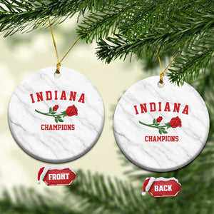 Indiana Champions Rose Hoosier State Graphic Ceramic Ornament Game Day Sports Pride TS02 1pc White Marble Print Your Wear