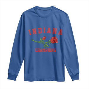 Indiana Champions Rose Hoosier State Graphic Long Sleeve Shirt Game Day Sports Pride TS02 Royal Blue Print Your Wear
