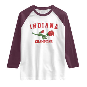 Indiana Champions Rose Hoosier State Graphic Raglan Shirt Game Day Sports Pride TS02 White Maroon Print Your Wear