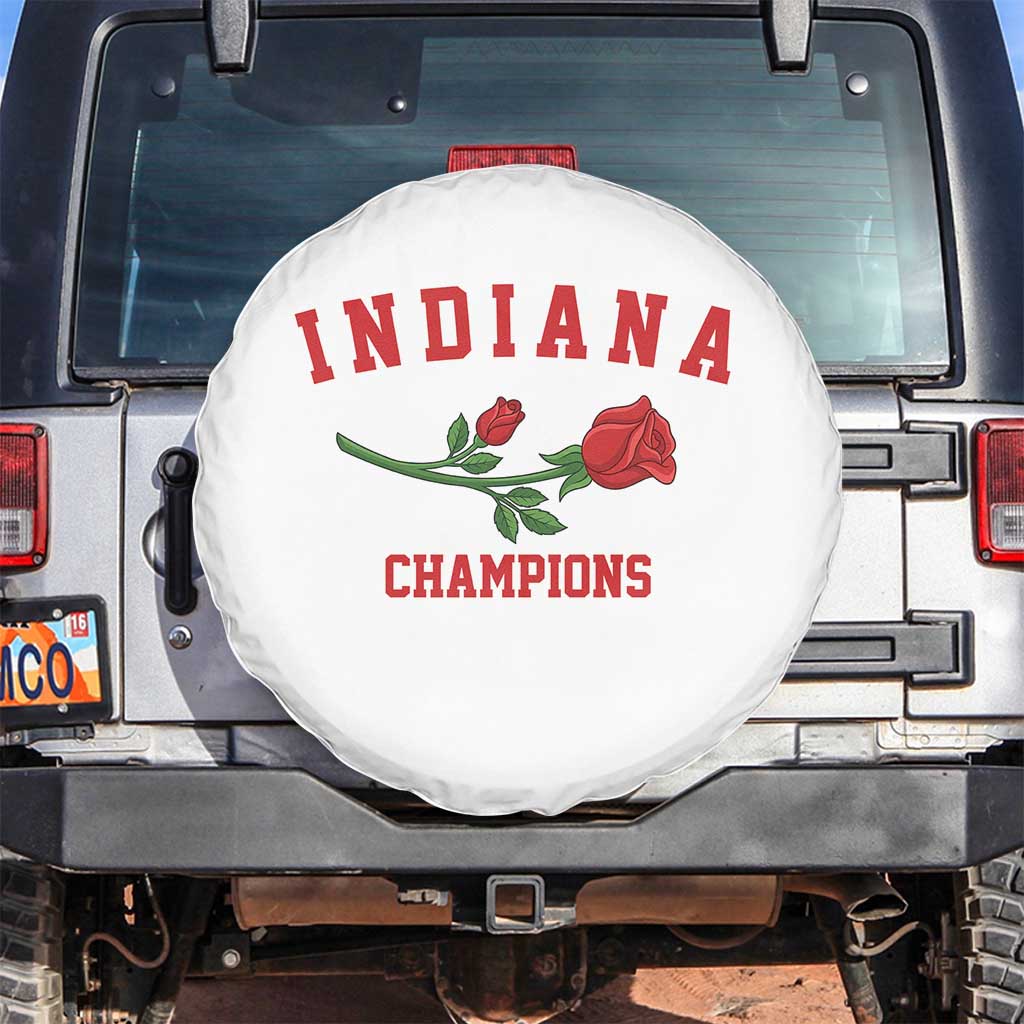 Indiana Champions Rose Hoosier State Graphic Spare Tire Cover Game Day Sports Pride TS02 No hole White Print Your Wear