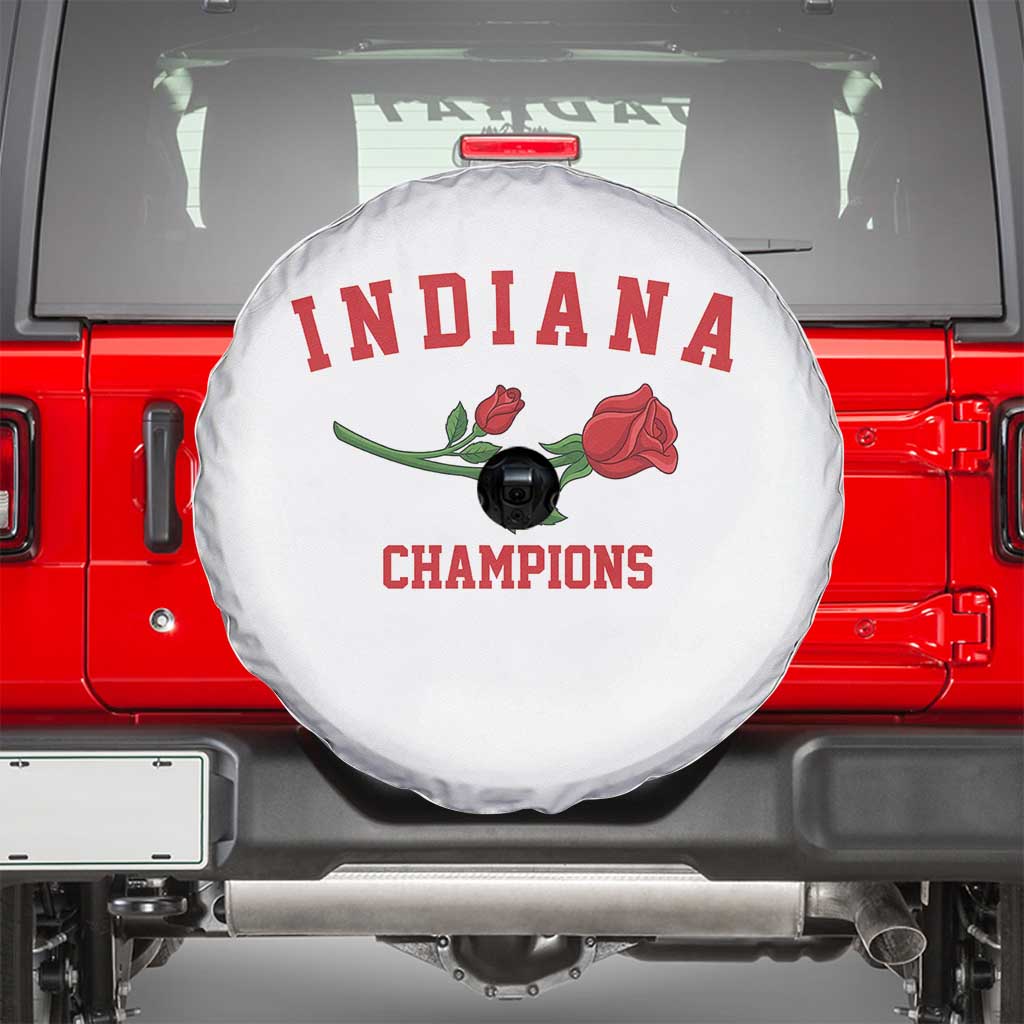 Indiana Champions Rose Hoosier State Graphic Spare Tire Cover Game Day Sports Pride TS02 White Print Your Wear
