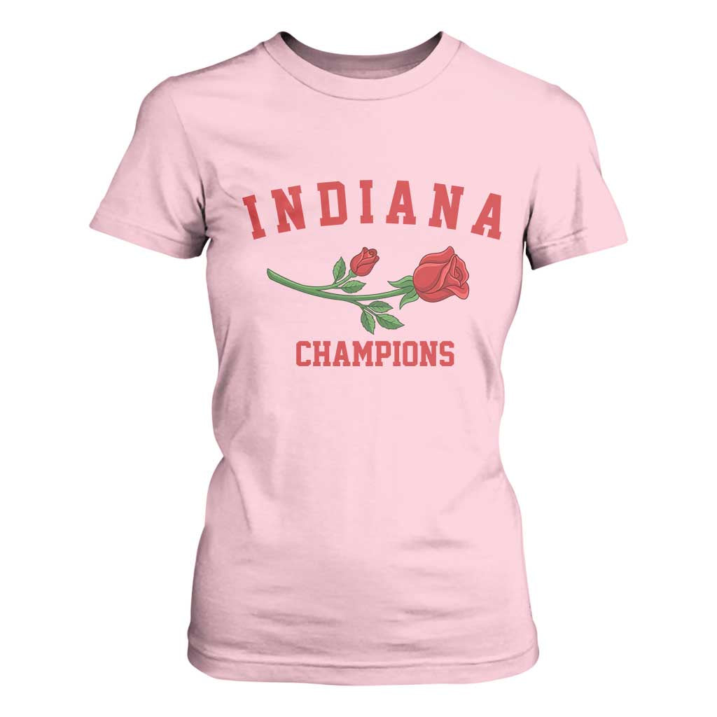 Indiana Champions Rose Hoosier State Graphic T Shirt For Women Game Day Sports Pride TS02 Light Pink Print Your Wear