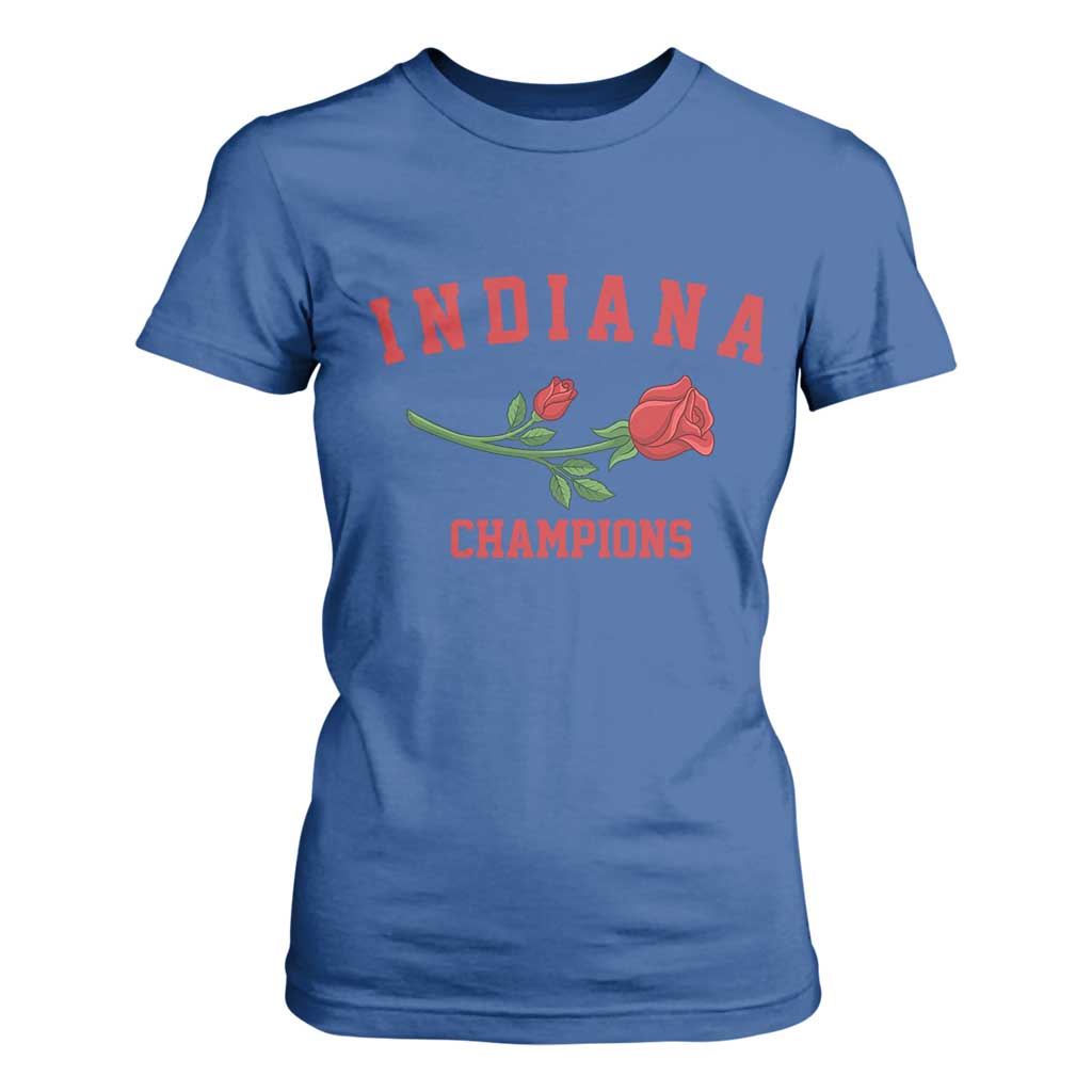 Indiana Champions Rose Hoosier State Graphic T Shirt For Women Game Day Sports Pride TS02 Royal Blue Print Your Wear