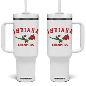 Indiana Champions Rose Hoosier State Graphic Tumbler With Handle Game Day Sports Pride TS02 One Size: 40 oz White Print Your Wear