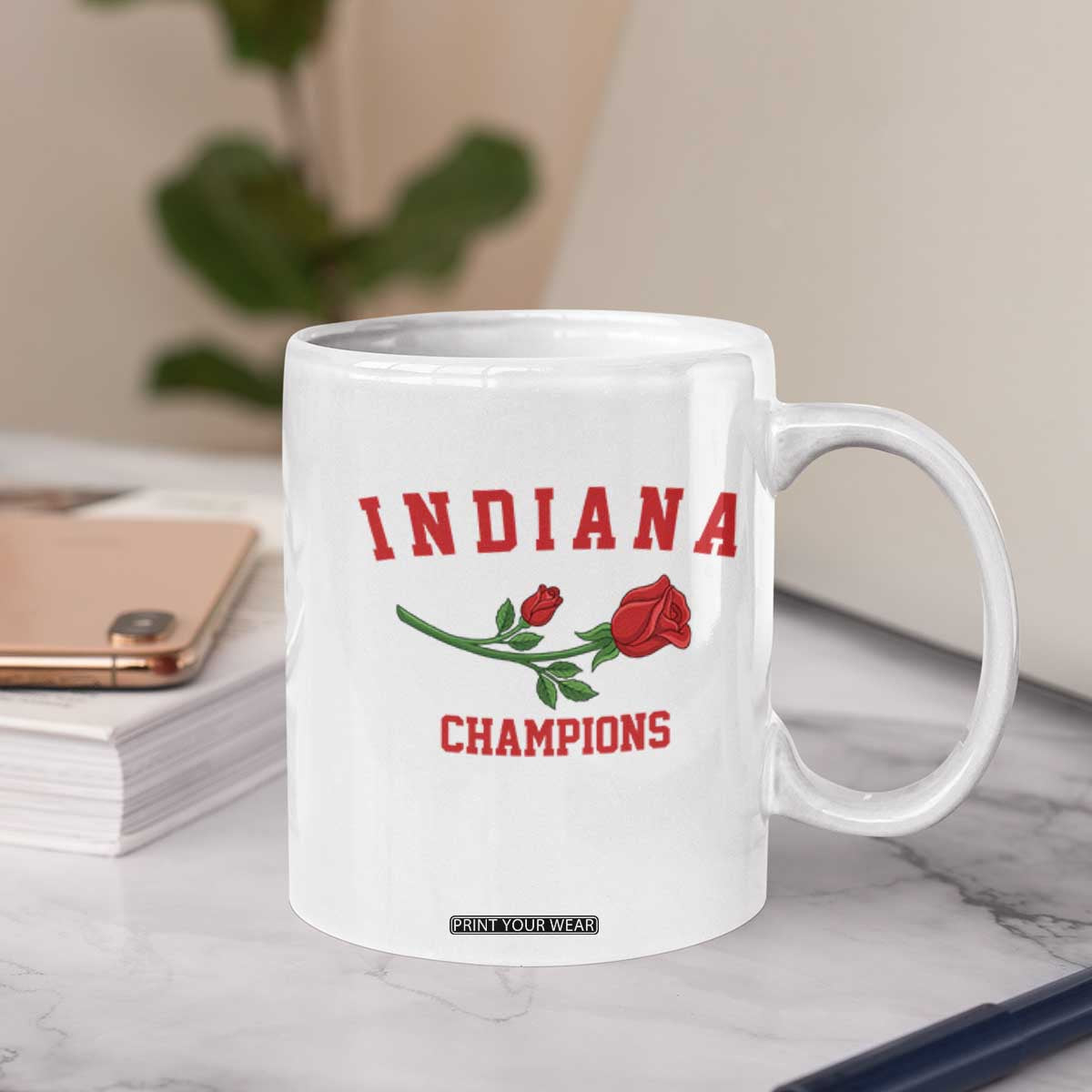 Indiana Champions Rose Hoosier State Graphic Coffee Mug Game Day Sports Pride TS02 Print Your Wear