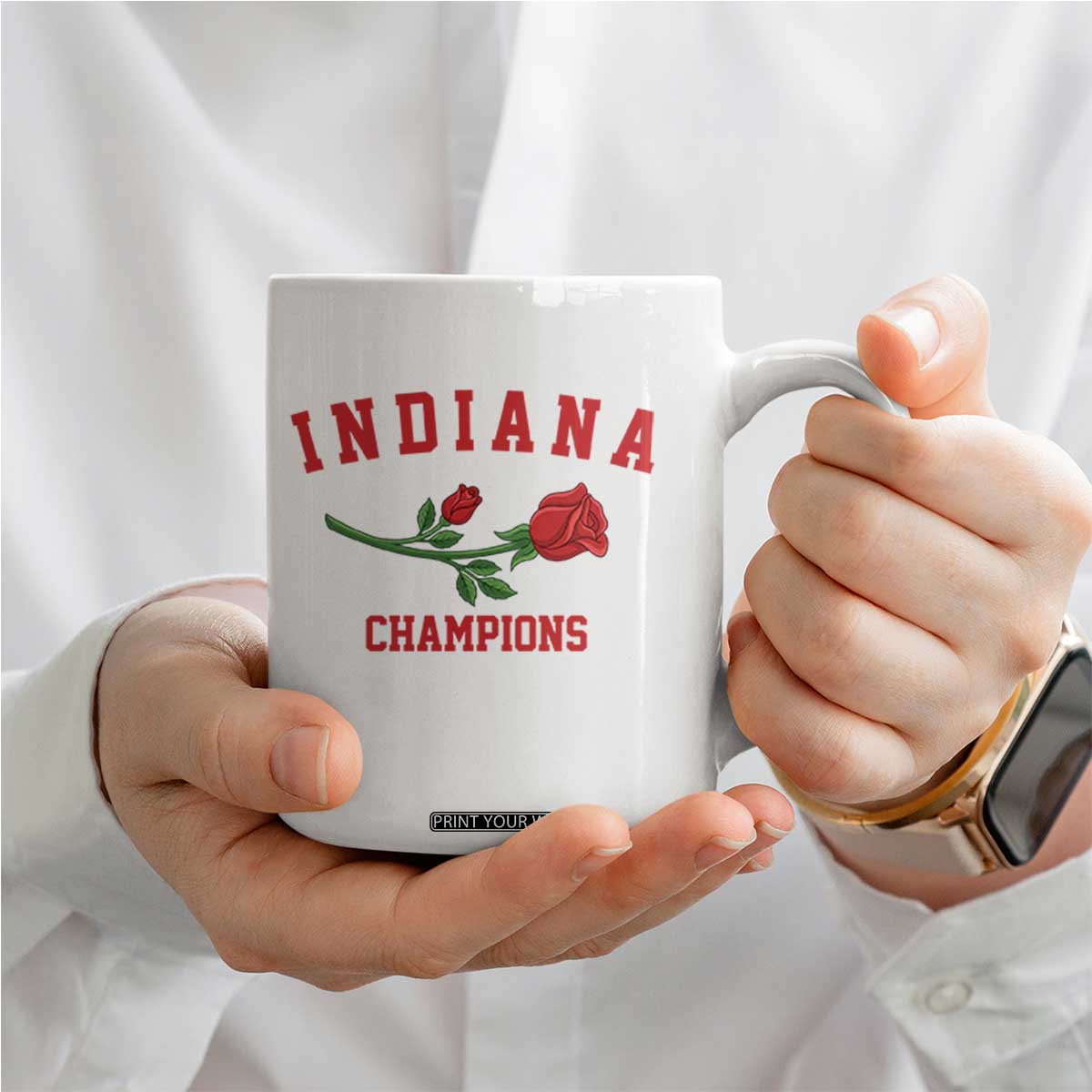 Indiana Champions Rose Hoosier State Graphic Coffee Mug Game Day Sports Pride TS02 Print Your Wear