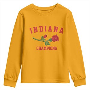 Indiana Champions Rose Hoosier State Graphic Youth Sweatshirt Game Day Sports Pride TS02 Gold Print Your Wear