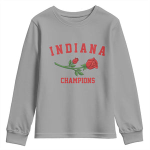 Indiana Champions Rose Hoosier State Graphic Youth Sweatshirt Game Day Sports Pride TS02 Sport Gray Print Your Wear