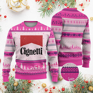 Cignetti Retro Red Box Ugly Christmas Sweater Indiana Game Day Sports Fan TS02 Hot Pink Print Your Wear