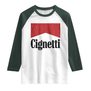 Cignetti Retro Red Box Raglan Shirt Indiana Game Day Sports Fan TS02 White Dark Forest Green Print Your Wear