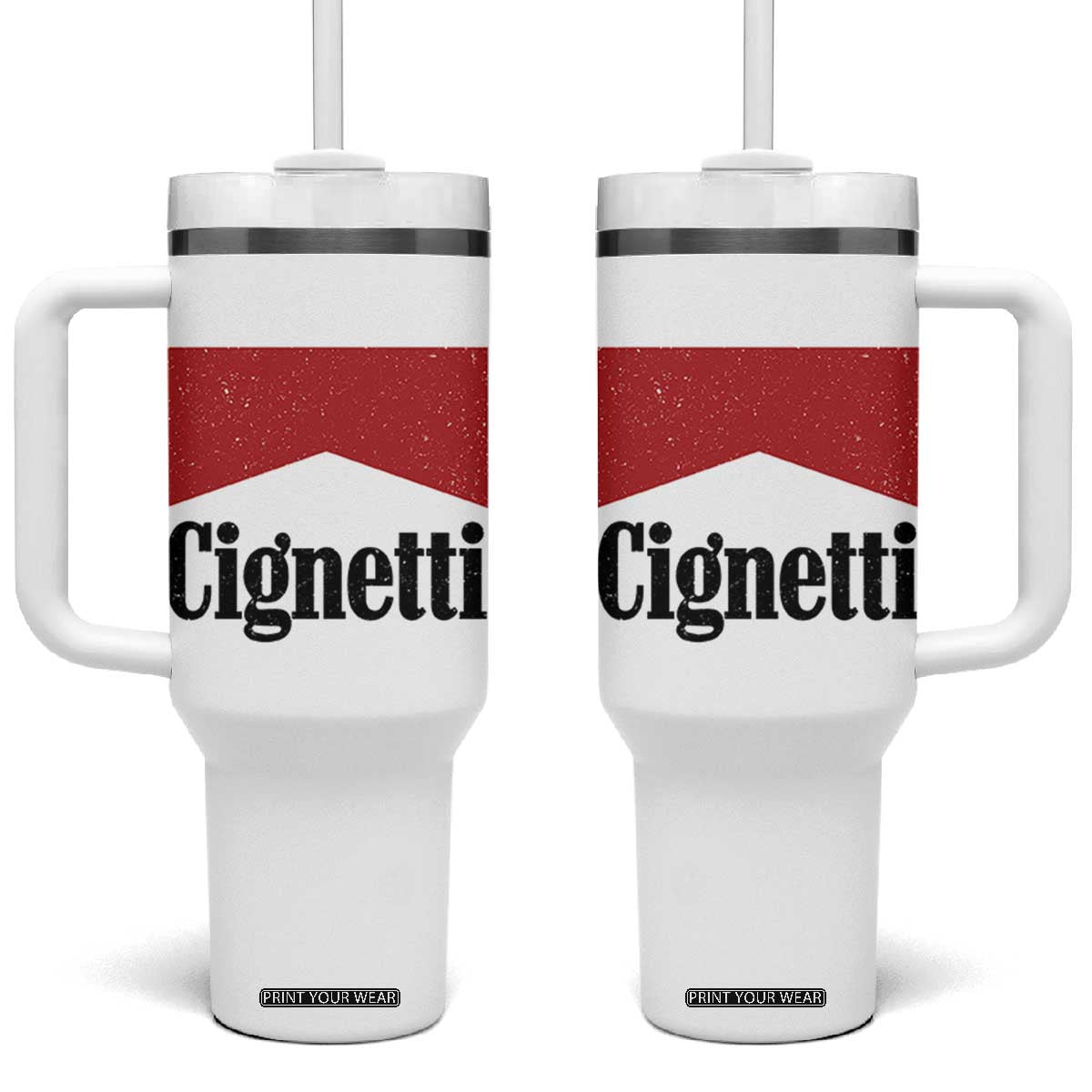Cignetti Retro Red Box Tumbler With Handle Indiana Game Day Sports Fan TS02 One Size: 40 oz White Print Your Wear