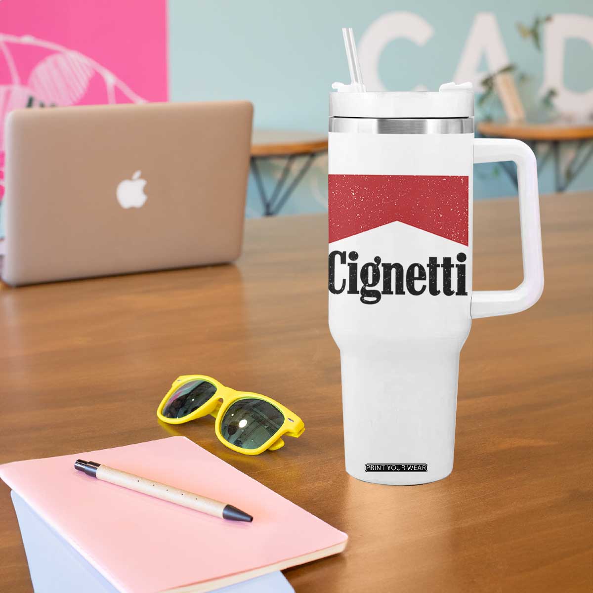 Cignetti Retro Red Box Tumbler With Handle Indiana Game Day Sports Fan TS02 Print Your Wear