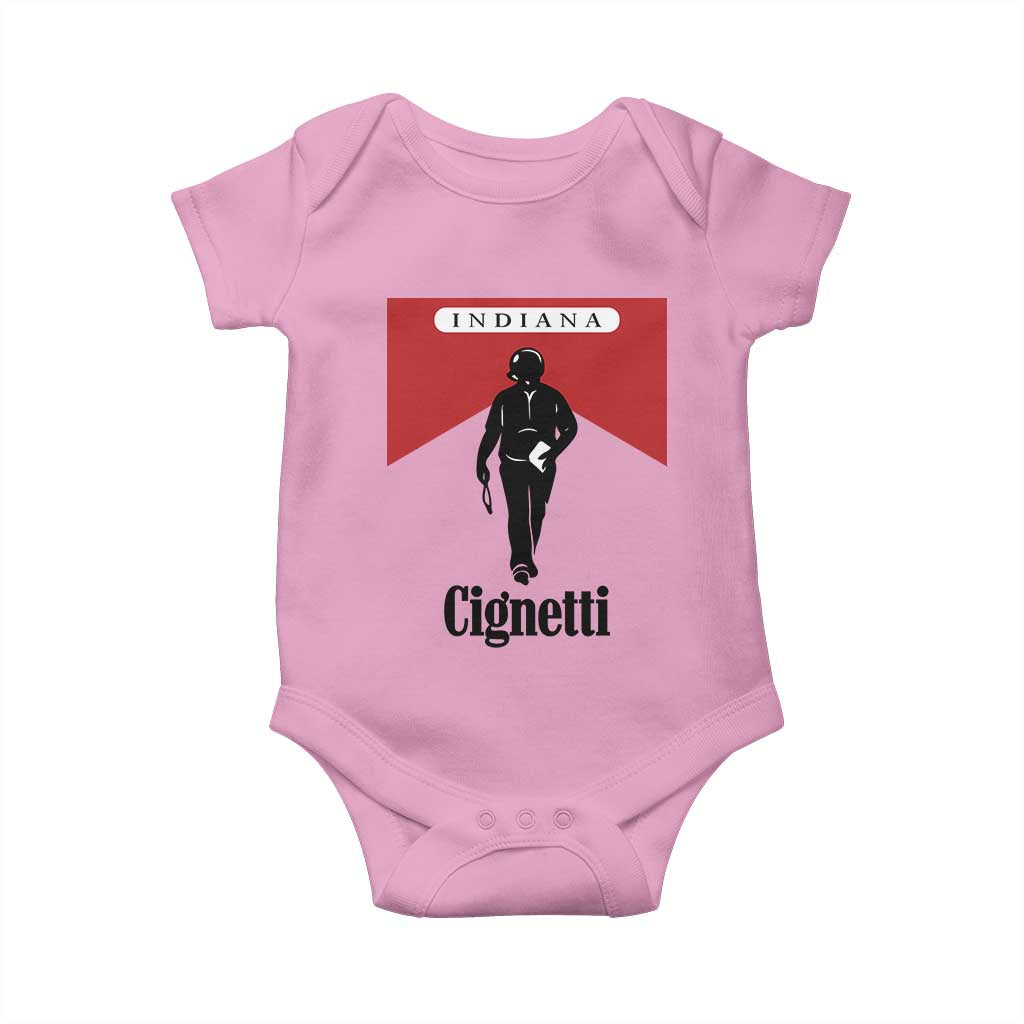 Cignetti Walking Retro Red Box Baby Onesie Indiana Game Day Sports Fan TS02 Light Pink Print Your Wear
