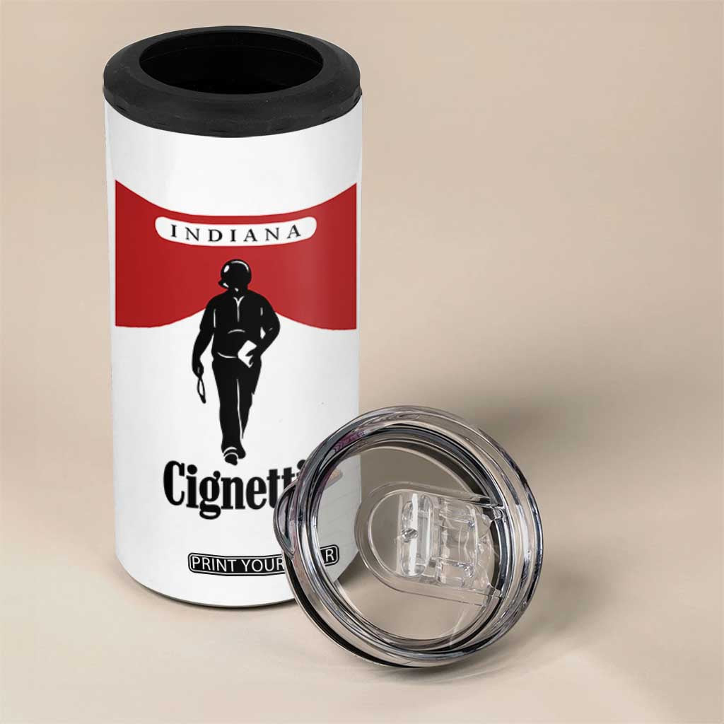 Cignetti Walking Retro Red Box 4 in 1 Can Cooler Tumbler Indiana Game Day Sports Fan TS02 Print Your Wear