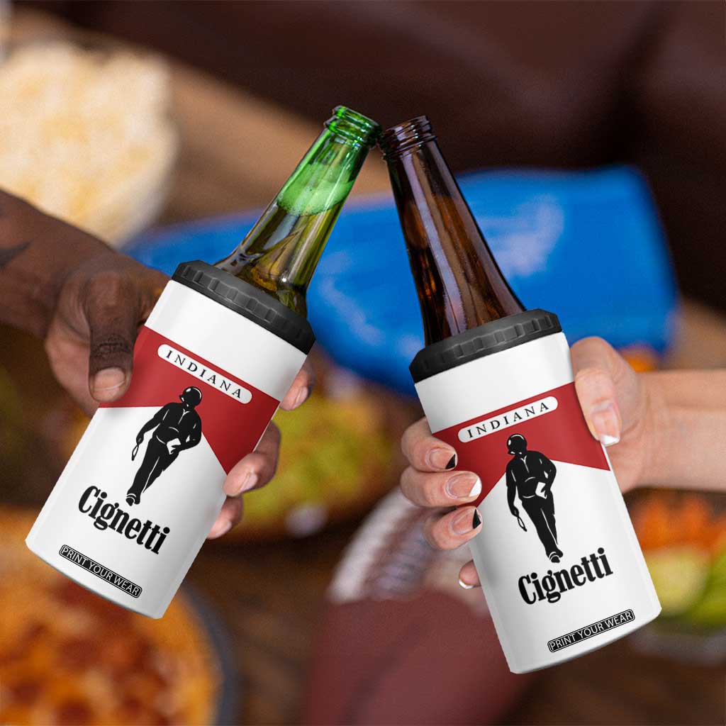 Cignetti Walking Retro Red Box 4 in 1 Can Cooler Tumbler Indiana Game Day Sports Fan TS02 Print Your Wear
