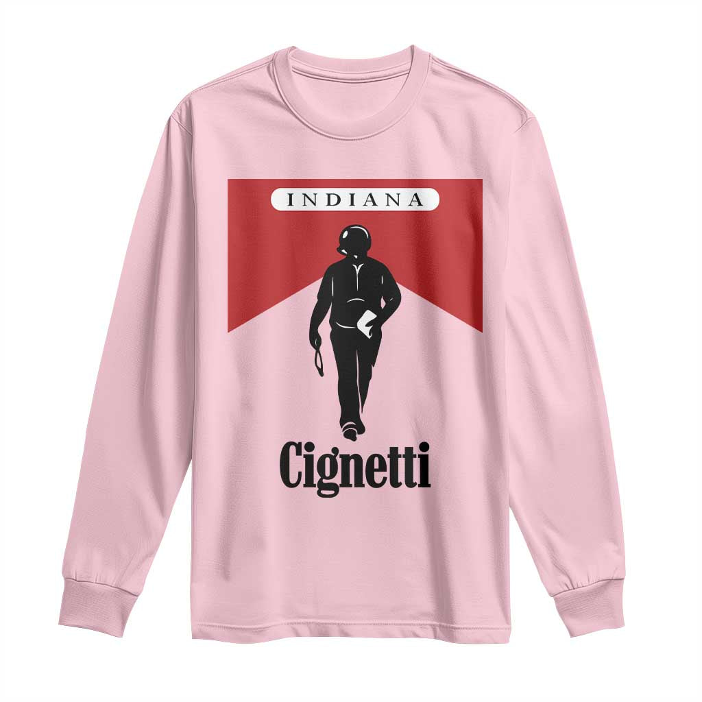 Cignetti Walking Retro Red Box Long Sleeve Shirt Indiana Game Day Sports Fan TS02 Light Pink Print Your Wear