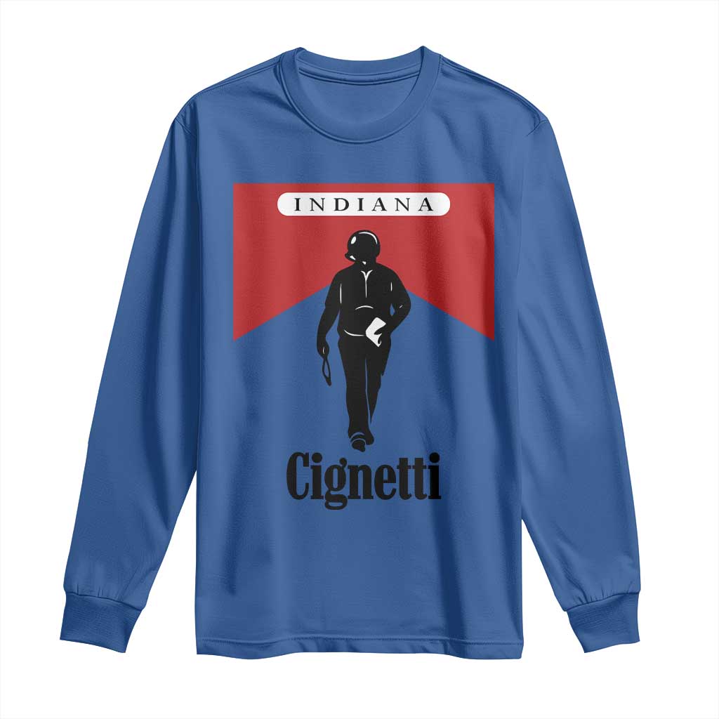 Cignetti Walking Retro Red Box Long Sleeve Shirt Indiana Game Day Sports Fan TS02 Royal Blue Print Your Wear