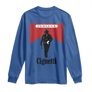 Cignetti Walking Retro Red Box Long Sleeve Shirt Indiana Game Day Sports Fan TS02 Royal Blue Print Your Wear