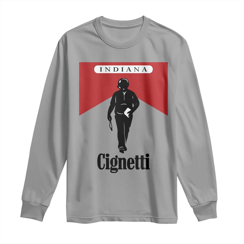 Cignetti Walking Retro Red Box Long Sleeve Shirt Indiana Game Day Sports Fan TS02 Sport Gray Print Your Wear