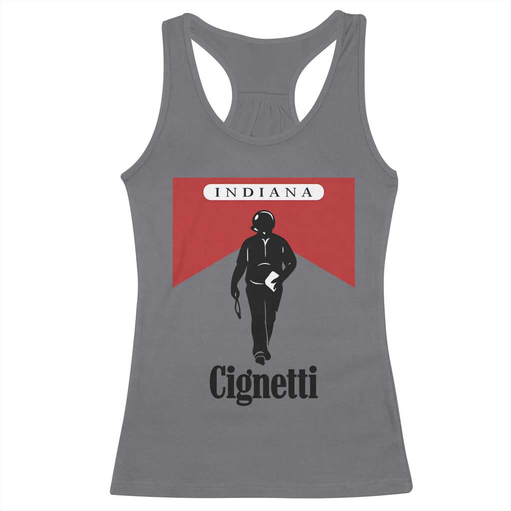 Cignetti Walking Retro Red Box Racerback Tank Top Indiana Game Day Sports Fan TS02 Charcoal Print Your Wear