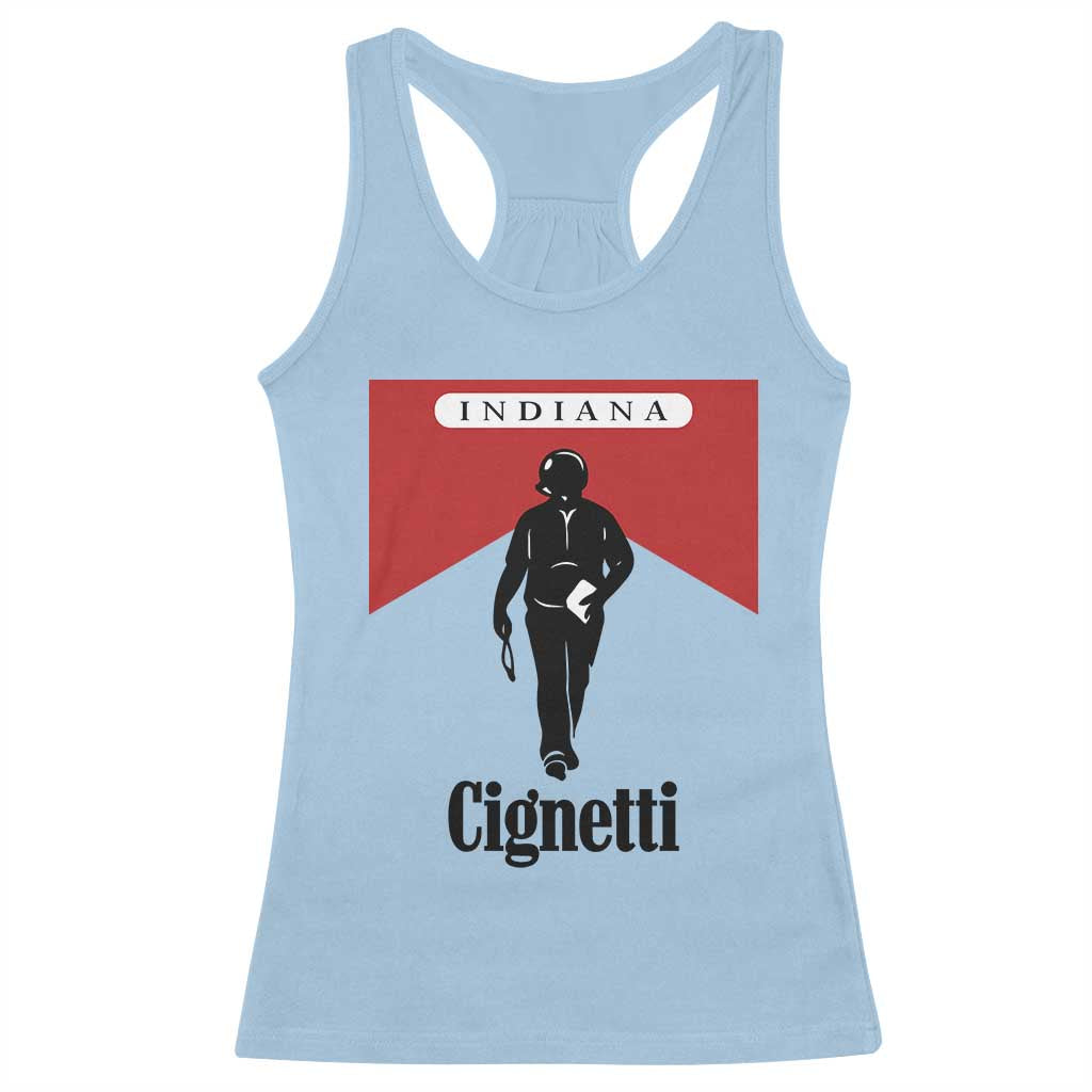 Cignetti Walking Retro Red Box Racerback Tank Top Indiana Game Day Sports Fan TS02 Light Blue Print Your Wear