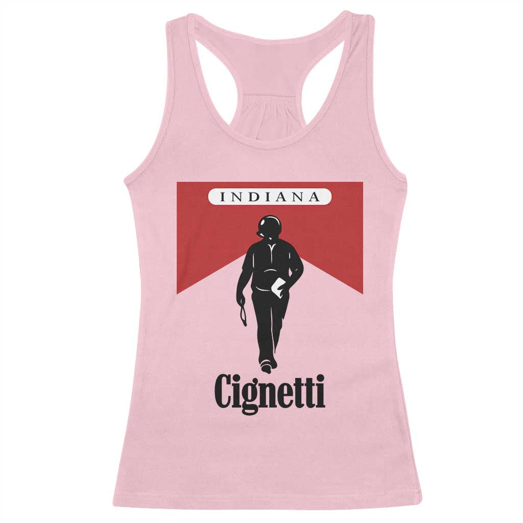 Cignetti Walking Retro Red Box Racerback Tank Top Indiana Game Day Sports Fan TS02 Light Pink Print Your Wear