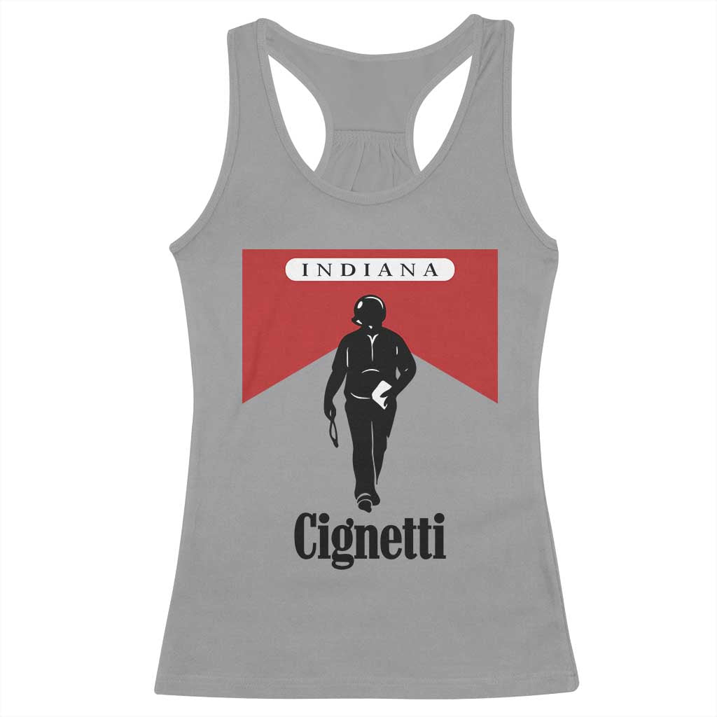 Cignetti Walking Retro Red Box Racerback Tank Top Indiana Game Day Sports Fan TS02 Sport Gray Print Your Wear