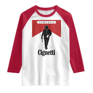 Cignetti Walking Retro Red Box Raglan Shirt Indiana Game Day Sports Fan TS02 White Red Print Your Wear