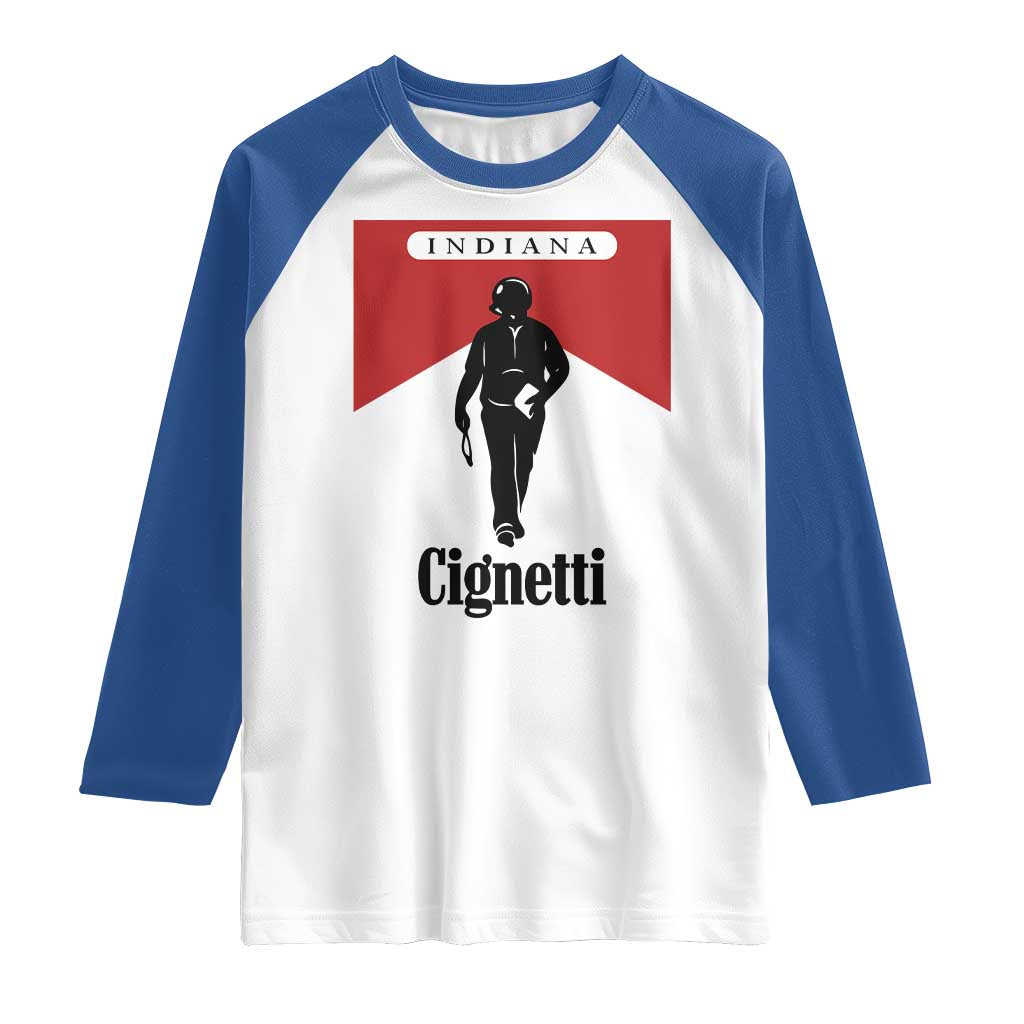 Cignetti Walking Retro Red Box Raglan Shirt Indiana Game Day Sports Fan TS02 White Royal Print Your Wear