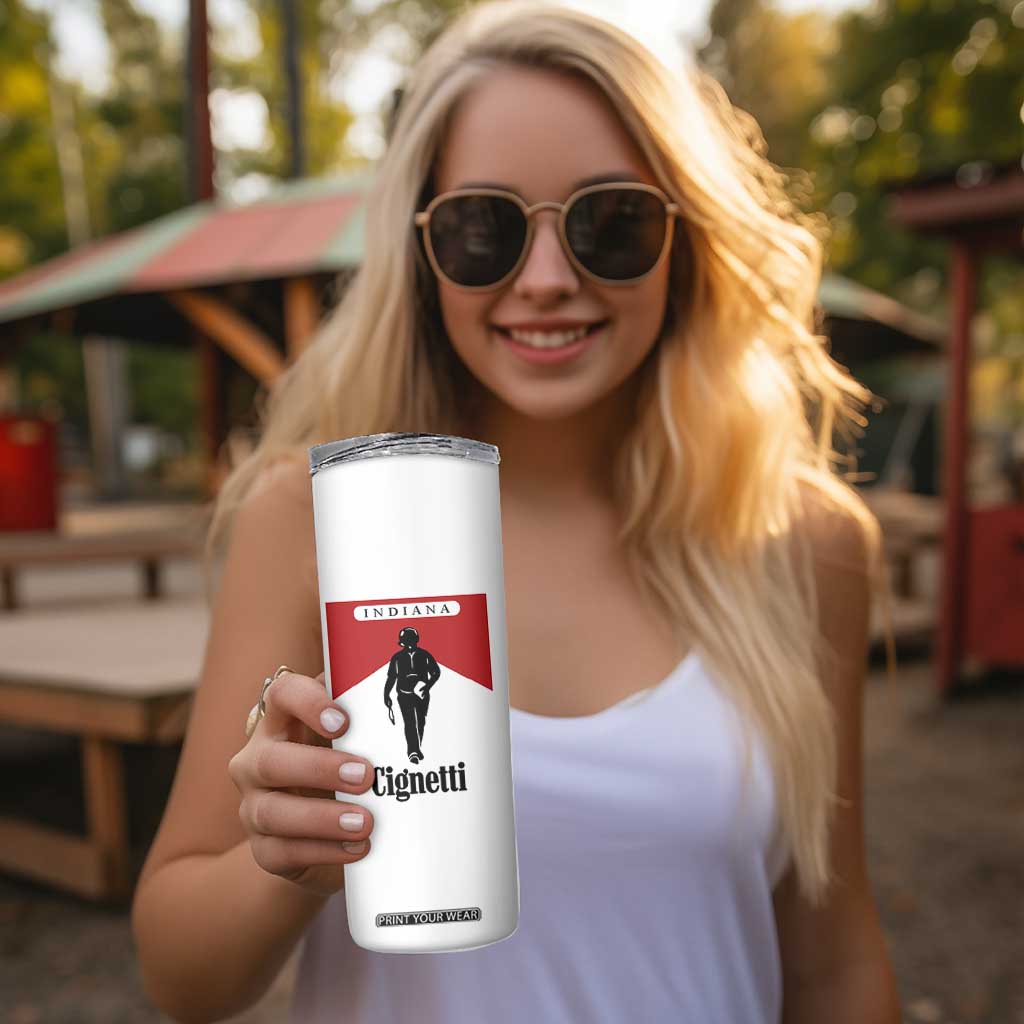 Cignetti Walking Retro Red Box Skinny Tumbler Indiana Game Day Sports Fan TS02 Print Your Wear