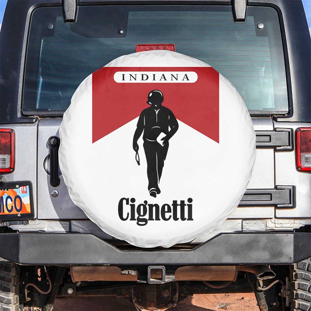Cignetti Walking Retro Red Box Spare Tire Cover Indiana Game Day Sports Fan TS02 No hole White Print Your Wear