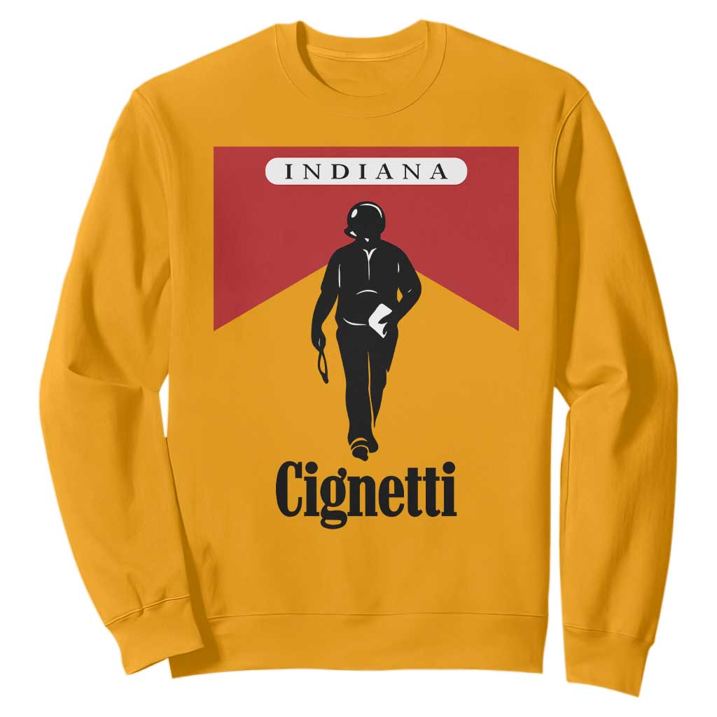 Cignetti Walking Retro Red Box Sweatshirt Indiana Game Day Sports Fan TS02 Gold Print Your Wear