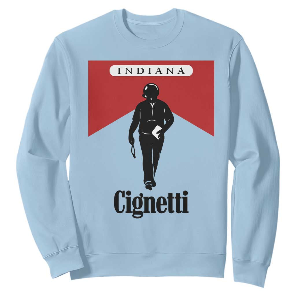 Cignetti Walking Retro Red Box Sweatshirt Indiana Game Day Sports Fan TS02 Light Blue Print Your Wear