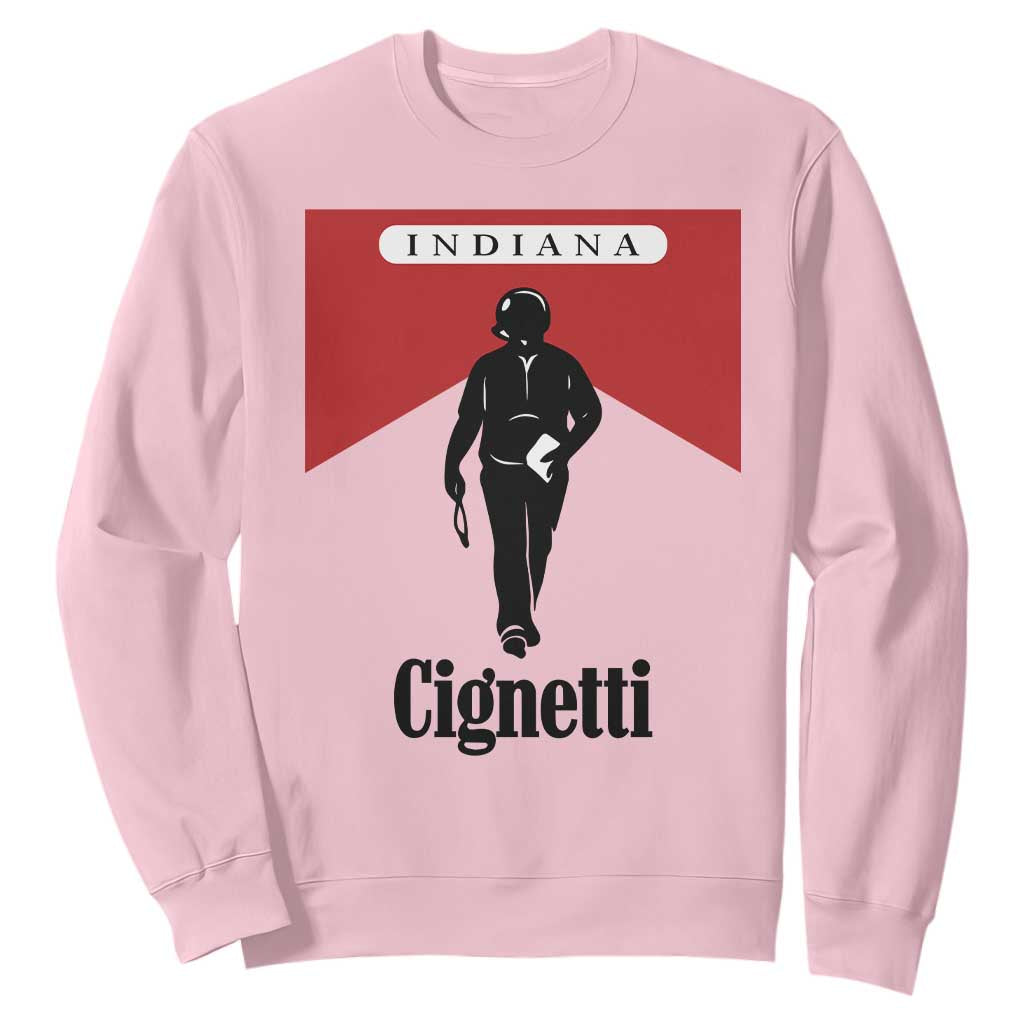 Cignetti Walking Retro Red Box Sweatshirt Indiana Game Day Sports Fan TS02 Light Pink Print Your Wear