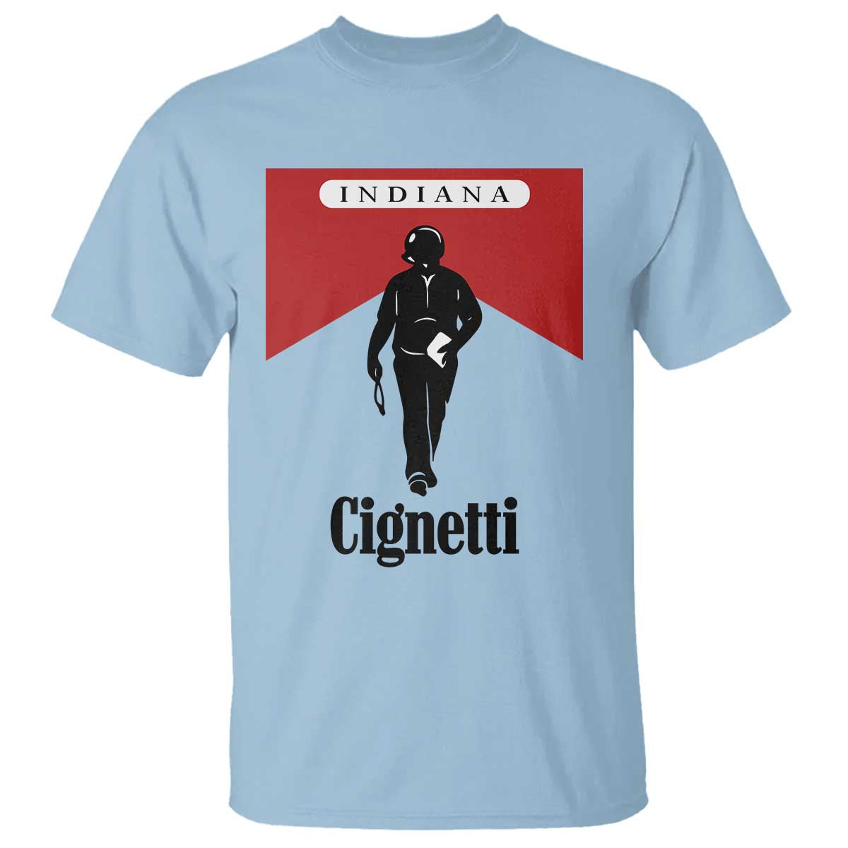 Cignetti Walking Retro Red Box T Shirt Indiana Game Day Sports Fan TS02 Light Blue Print Your Wear
