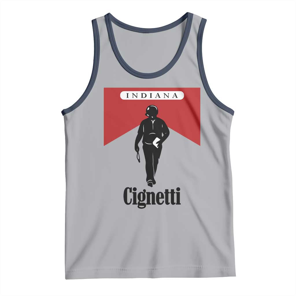 Cignetti Walking Retro Red Box Tank Top Indiana Game Day Sports Fan TS02 Athletic Heather Navy Print Your Wear