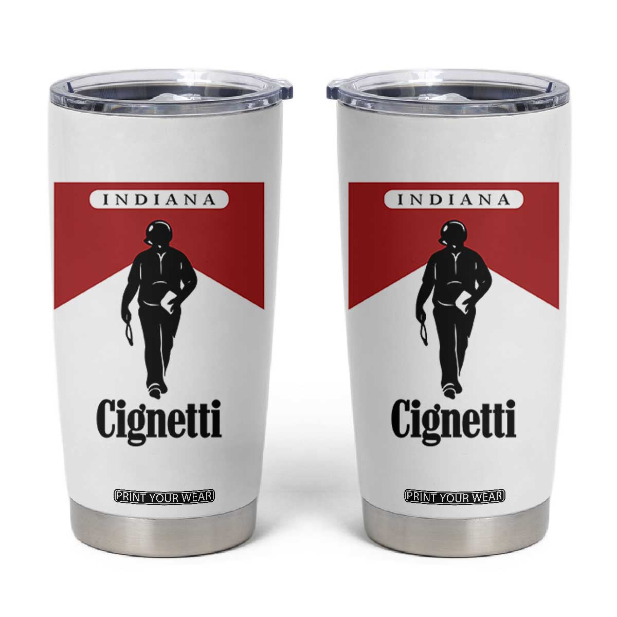 Cignetti Walking Retro Red Box Tumbler Cup Indiana Game Day Sports Fan TS02 White Print Your Wear